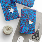 Neon 80s Blue Leopard Wrapping Paper — Bright Punk Retro Gift Wrap