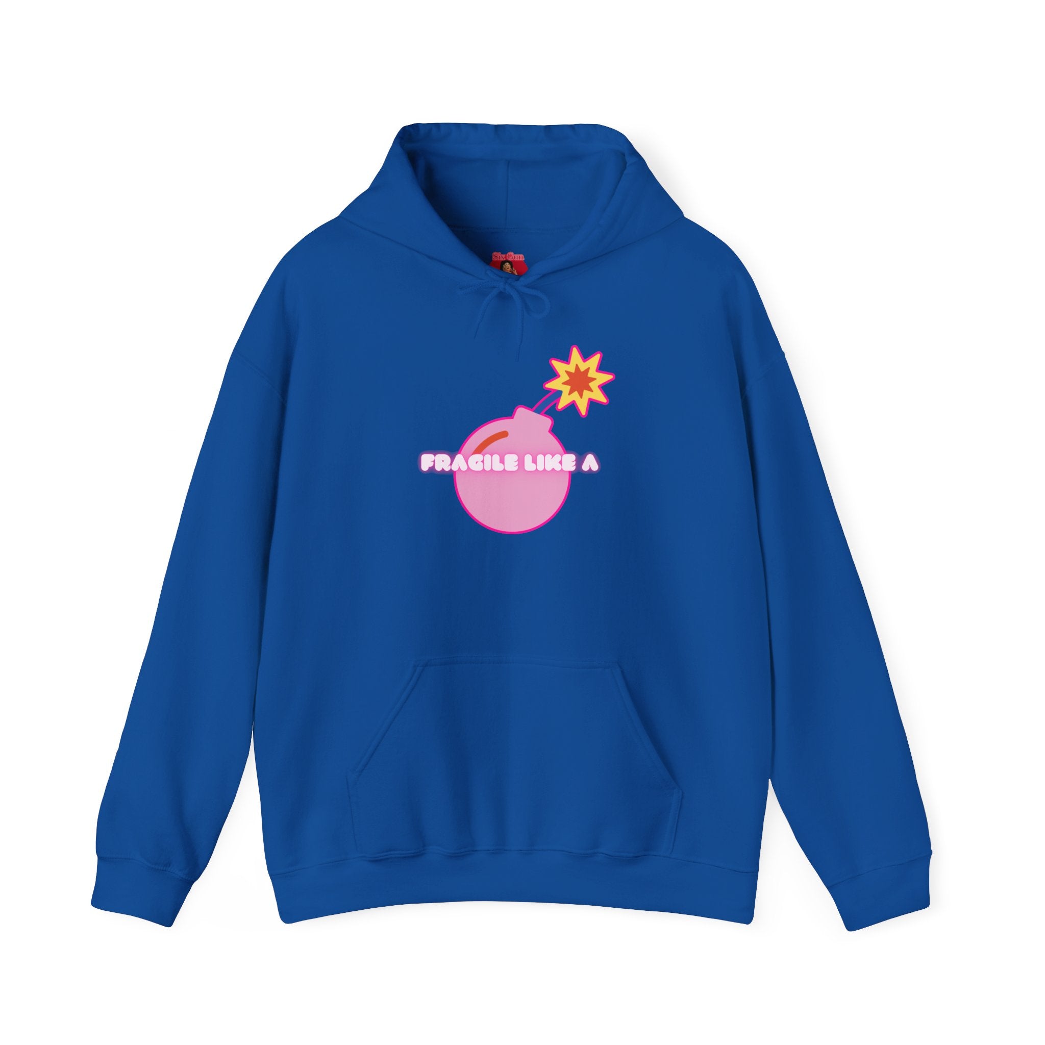 Hooded Sweatshirt 'Fragile like a Bomb' Female Empowerment Y2K Design