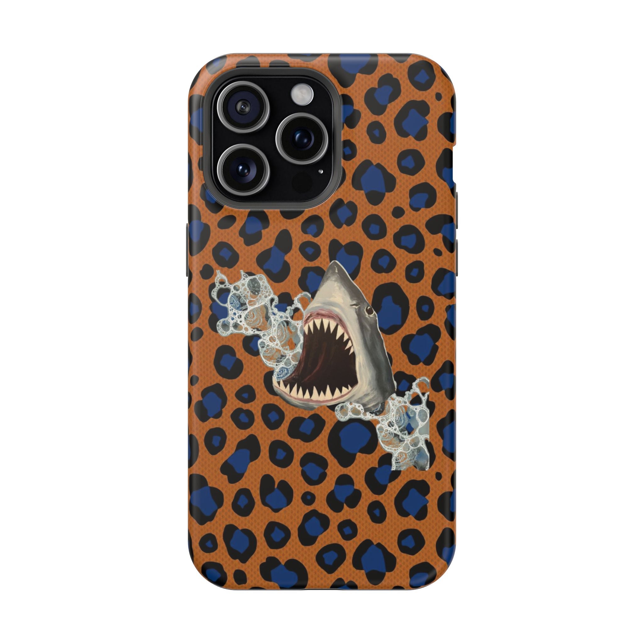 Shark Bite Leopard Print Phone Case — Magnetic Impact-Resistant