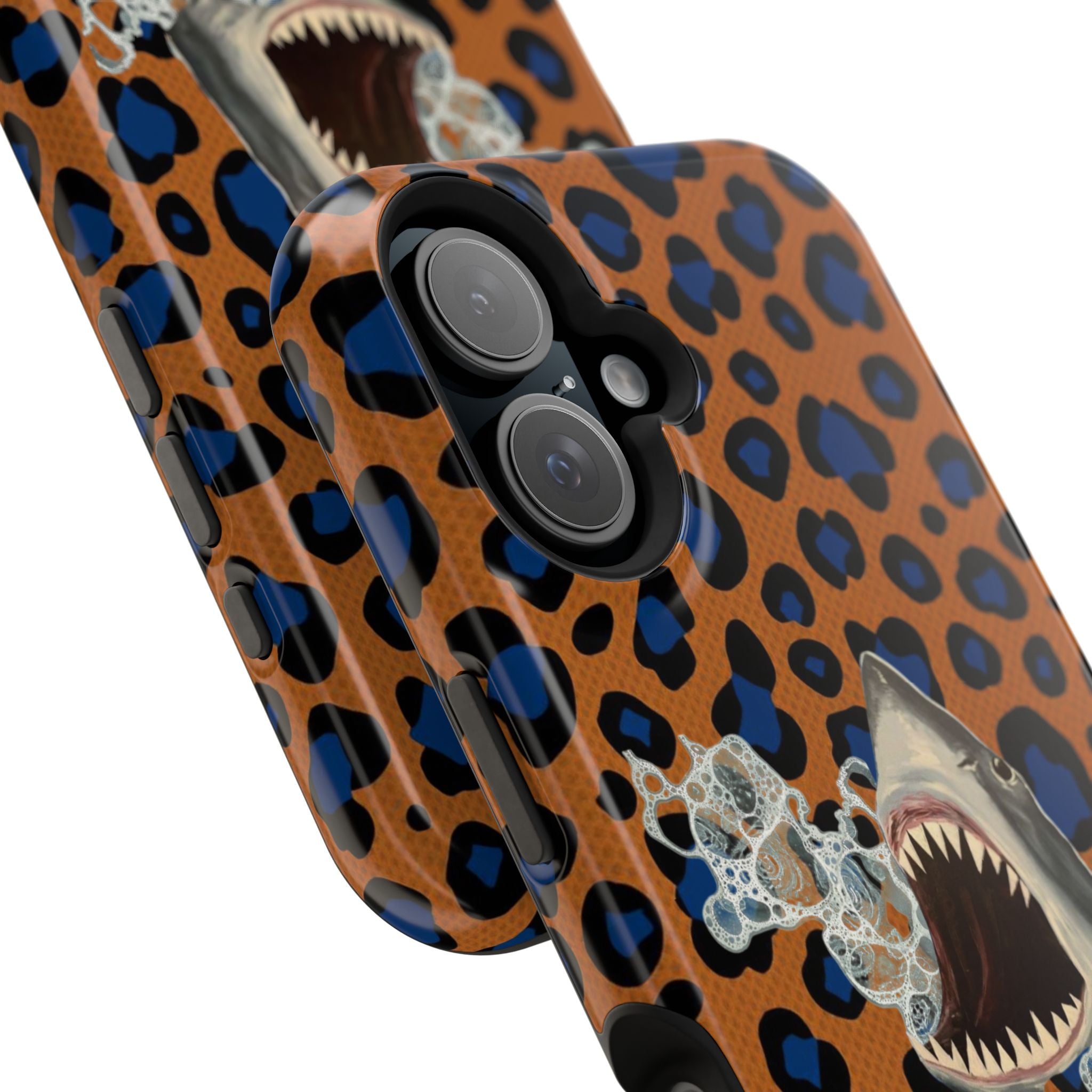 Shark Bite Leopard Print Phone Case — Magnetic Impact-Resistant