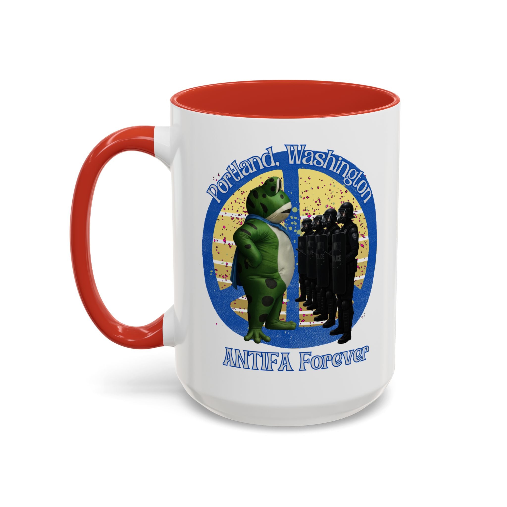 Portland-Themed Accent Coffee Mug | Fun Antifa Forever Design, Unique Gift, Coffee Lovers, Home Decor, Political Memes