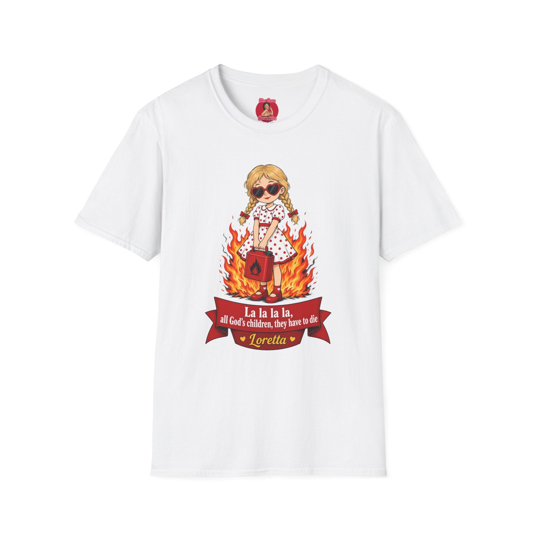 The Curse of Millhaven by Nick Cave and the Bad SeedsLoretta LottiGirl in Flames Graphic T-Shirt  'La la la I’m a little fire' Cute Retro Illustration Tee