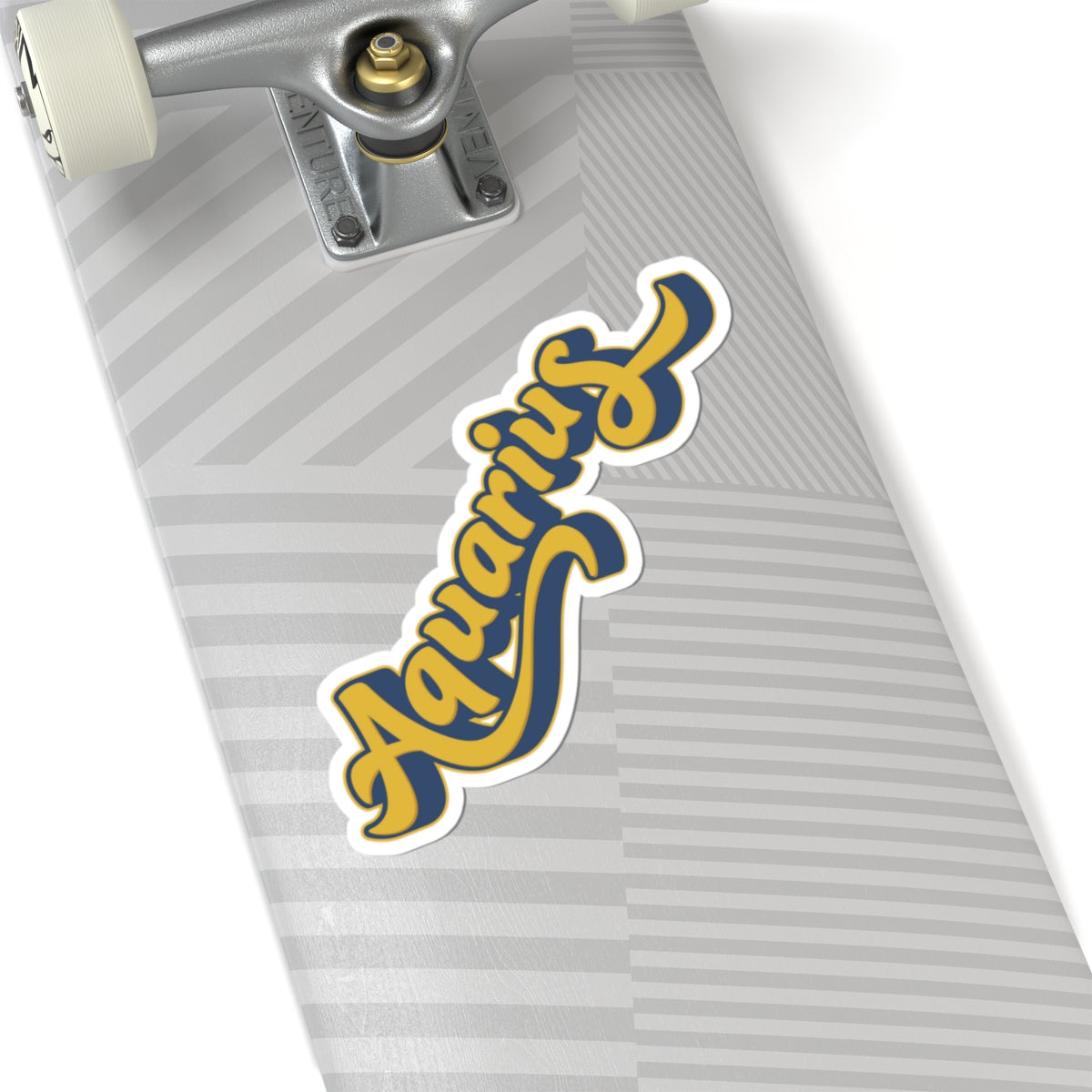 Aquarius Star Sign 70s Groovy Zodiac Sticker — Retro Star Sign Kiss-Cut