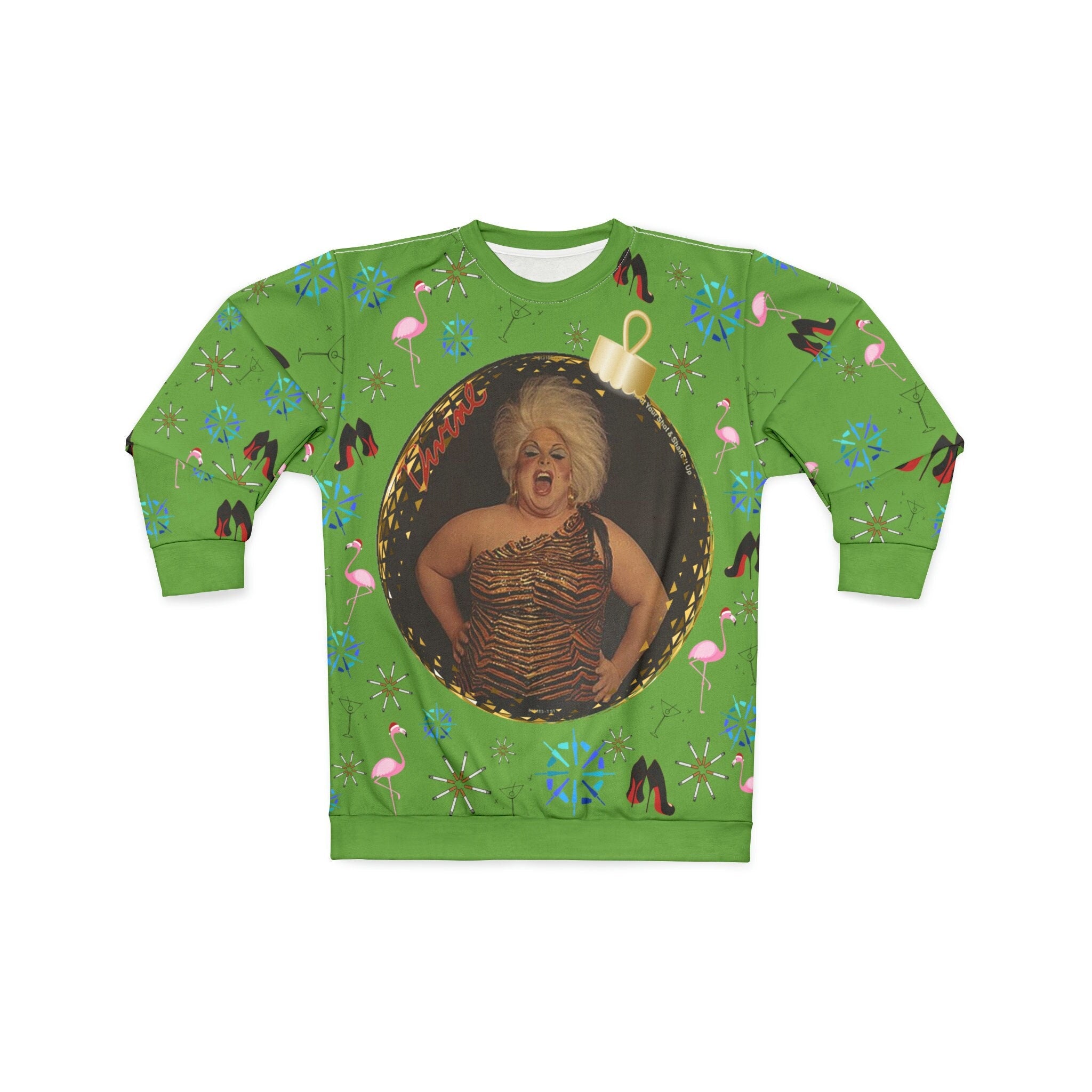 Iconic Divine Christmas Sweater John Waters fim star, Filthy Muse