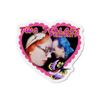 Two Jealous Perverts, John Waters Pink Flamingos, Mink Stole and David Lochary Die-Cut Magnet — “Two Jealous Perverts” Retro Heart Photo Magnet