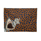 Orange and Blue Animal print Shark Bite AccessoryDark Ocean Makeup & Travel Zipper Bag 2 sizes! Low Brow Art, Pop Art makeup bag carry all