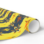 Wrapping Papers - Mid Century Modern Yellow and Black Striped Design