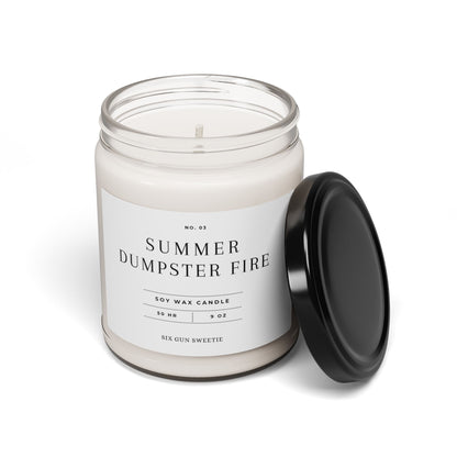 Summer Dumpster Fire Candle - 9oz Scented Soy Wax, Fun Gift for Friends, Home Décor, Funny Quote Candle, Relaxation Aromatherapy