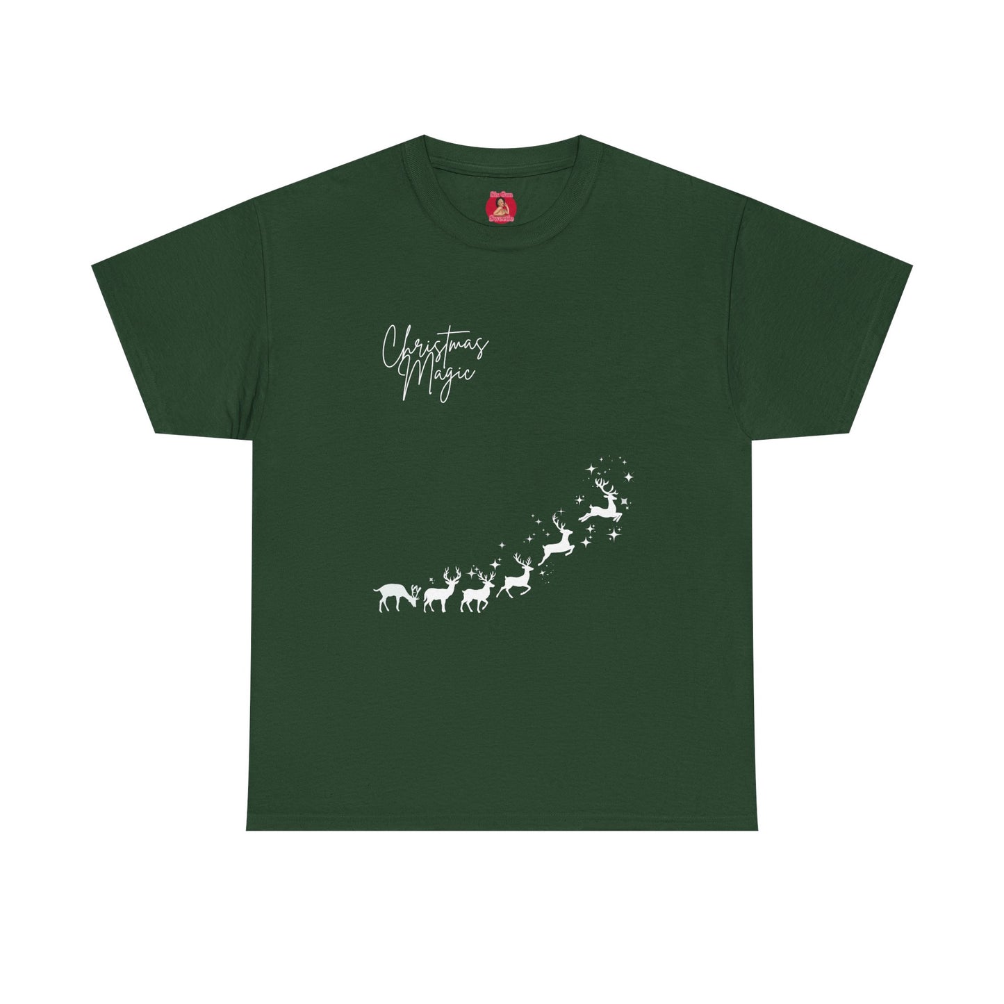 Christmas Magic Unisex Tee - Minimalist Reindeer Design
