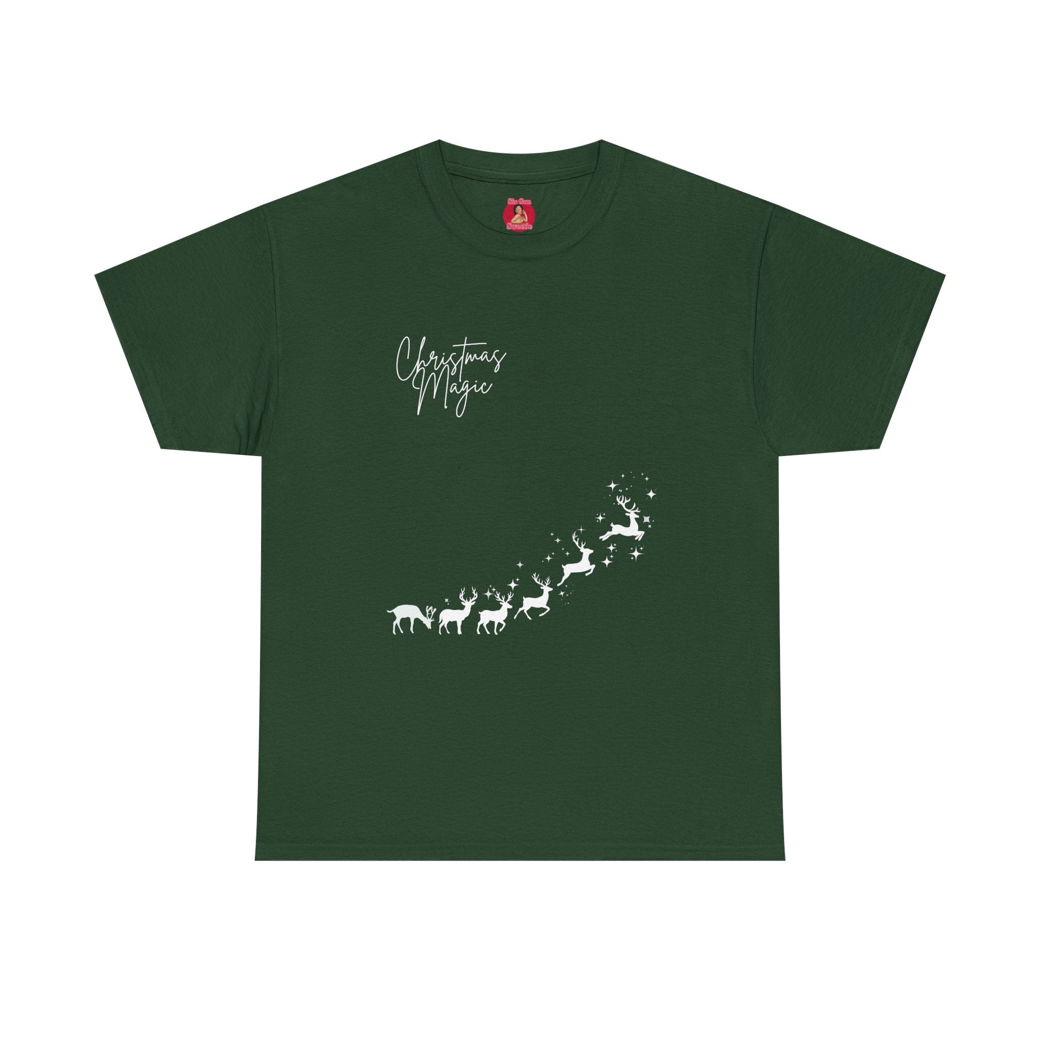 Christmas Magic Unisex Tee - Minimalist Reindeer Design