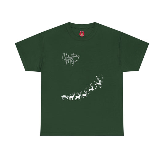 Christmas Magic Unisex Tee - Minimalist Reindeer Design