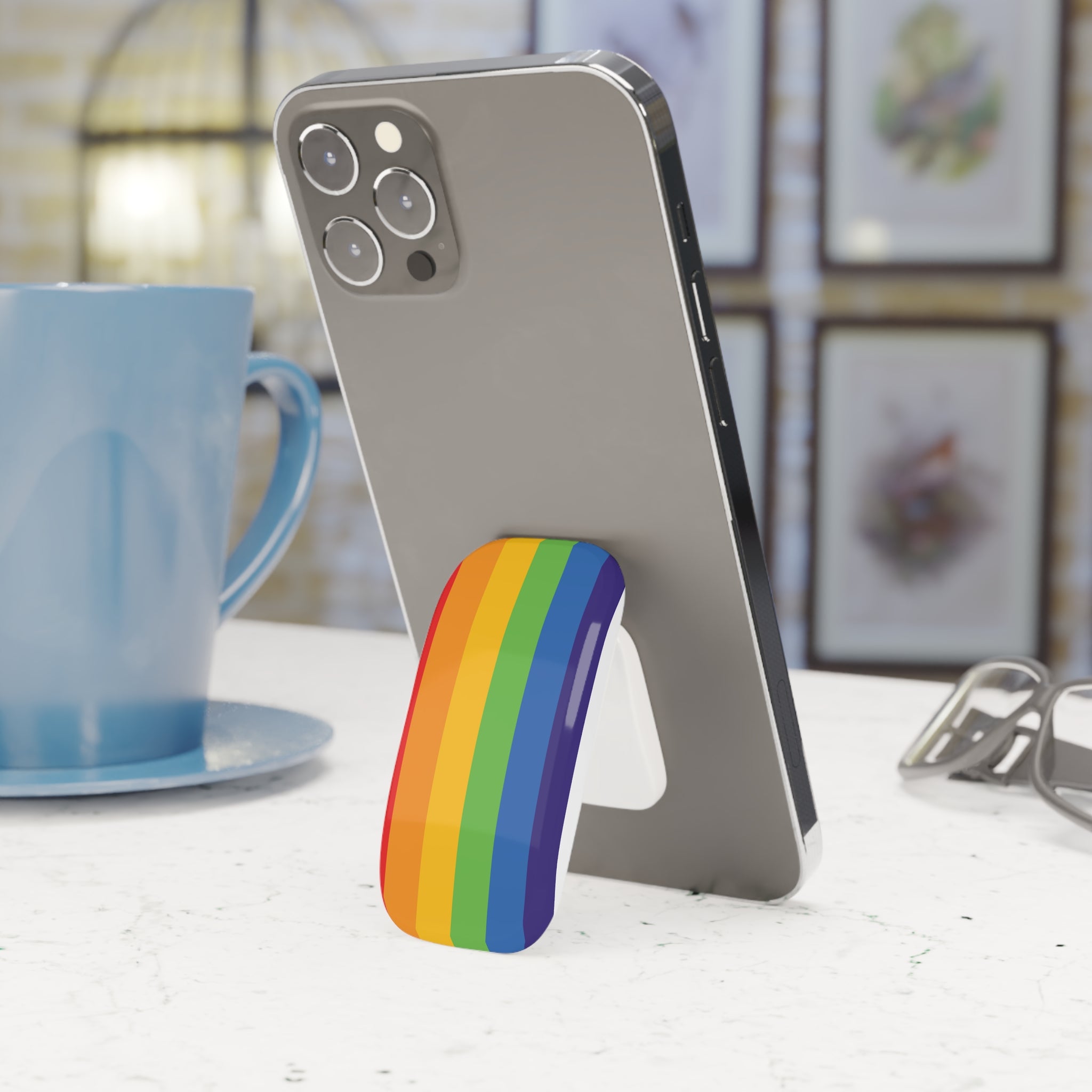Phone Grip Stand, Rainbow Pride LGBTQIA