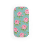 Phone Grip - Shabby Chic Pink English Roses on Soft Blue Background