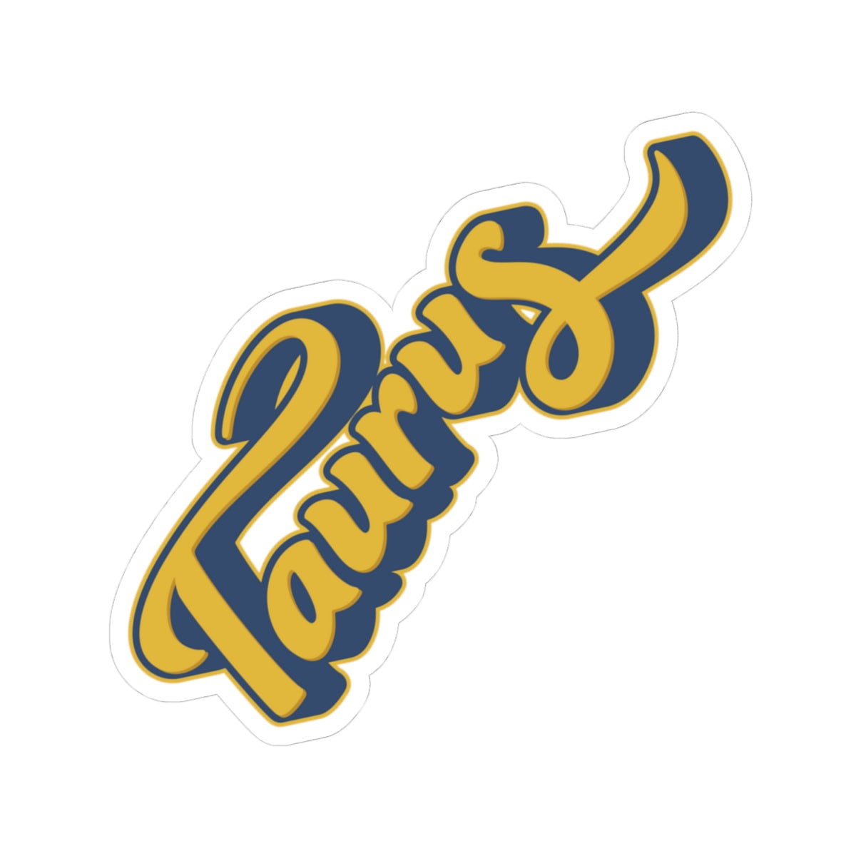 Taurus 70s Groovy Zodiac Sticker — Retro Star Sign Kiss-Cut