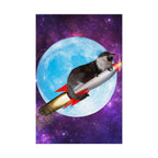 Cosmic Cat Rolled Poster - Whimsical Space Art Decor, Gift for Cat Lovers, Fun Home Wall Art, Perfect for Kids or Adults
