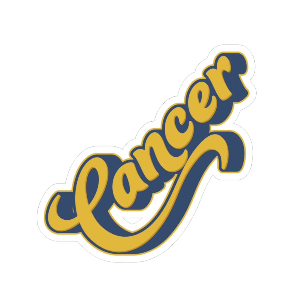 Cancer 70s Groovy Zodiac Sticker — Retro Star Sign Kiss-Cut