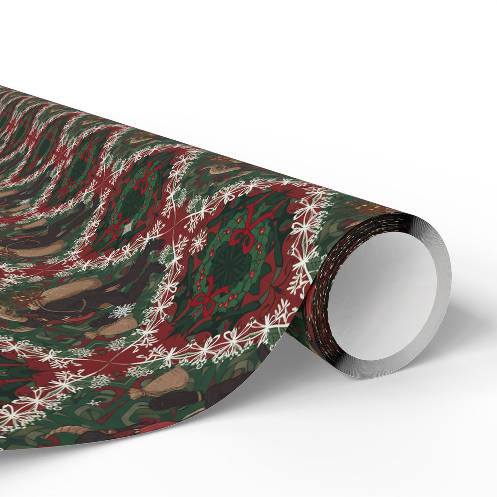 Wrapping Papers, Krampus Themed Christmas Gift Wrap Set, Vintage and Unique Presents, Weird Holiday Wraps, Xmas Packaging Supplies, Festive