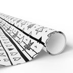 Gift Wrap Sheets Doodle Hearts Stars Black White