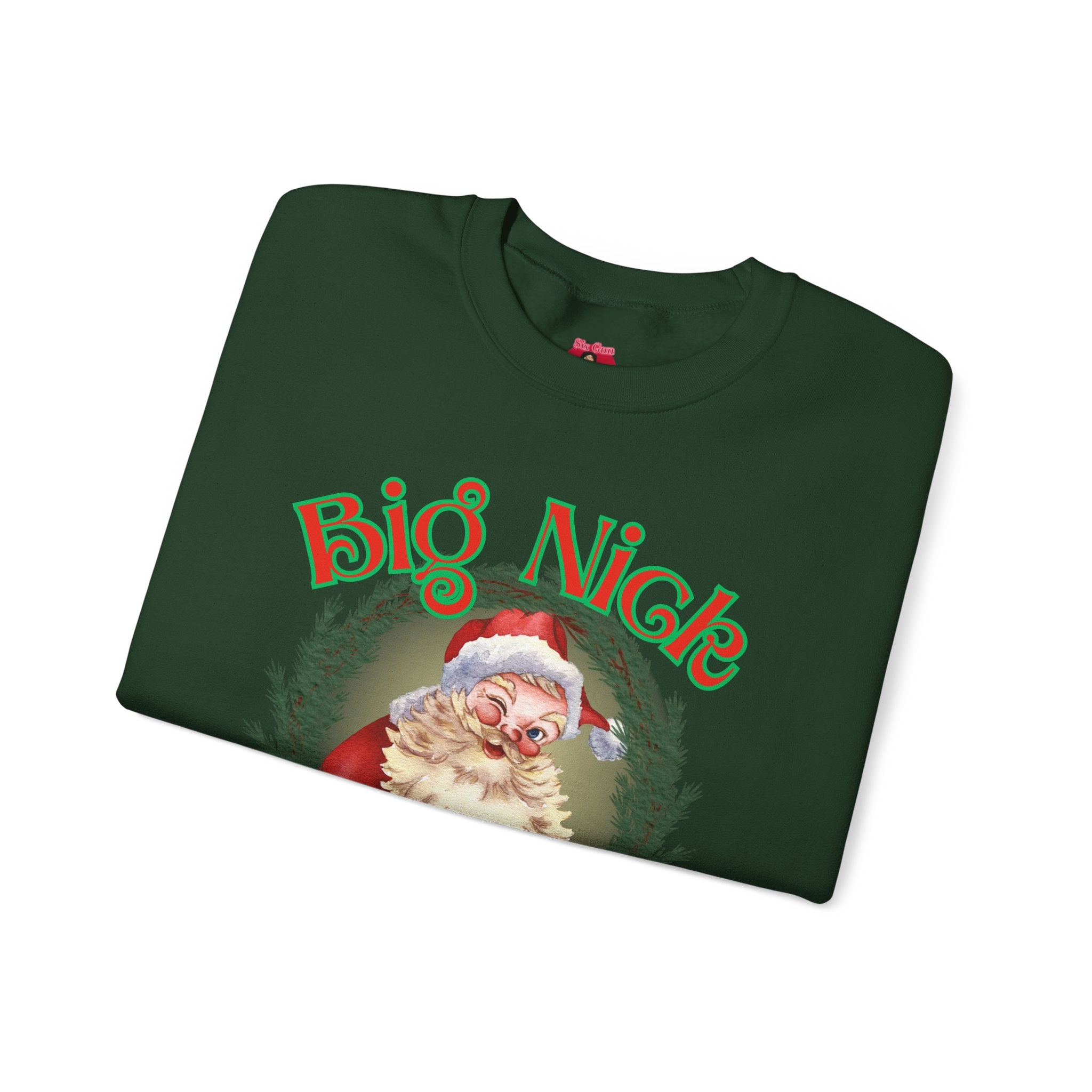 Funny Santa 'Big Nick Energy' Crewneck Sweatshirt for Christmas, Bold Vintage Design, Unique Apparel Jumper, Holiday Gift, Winter Clothing,