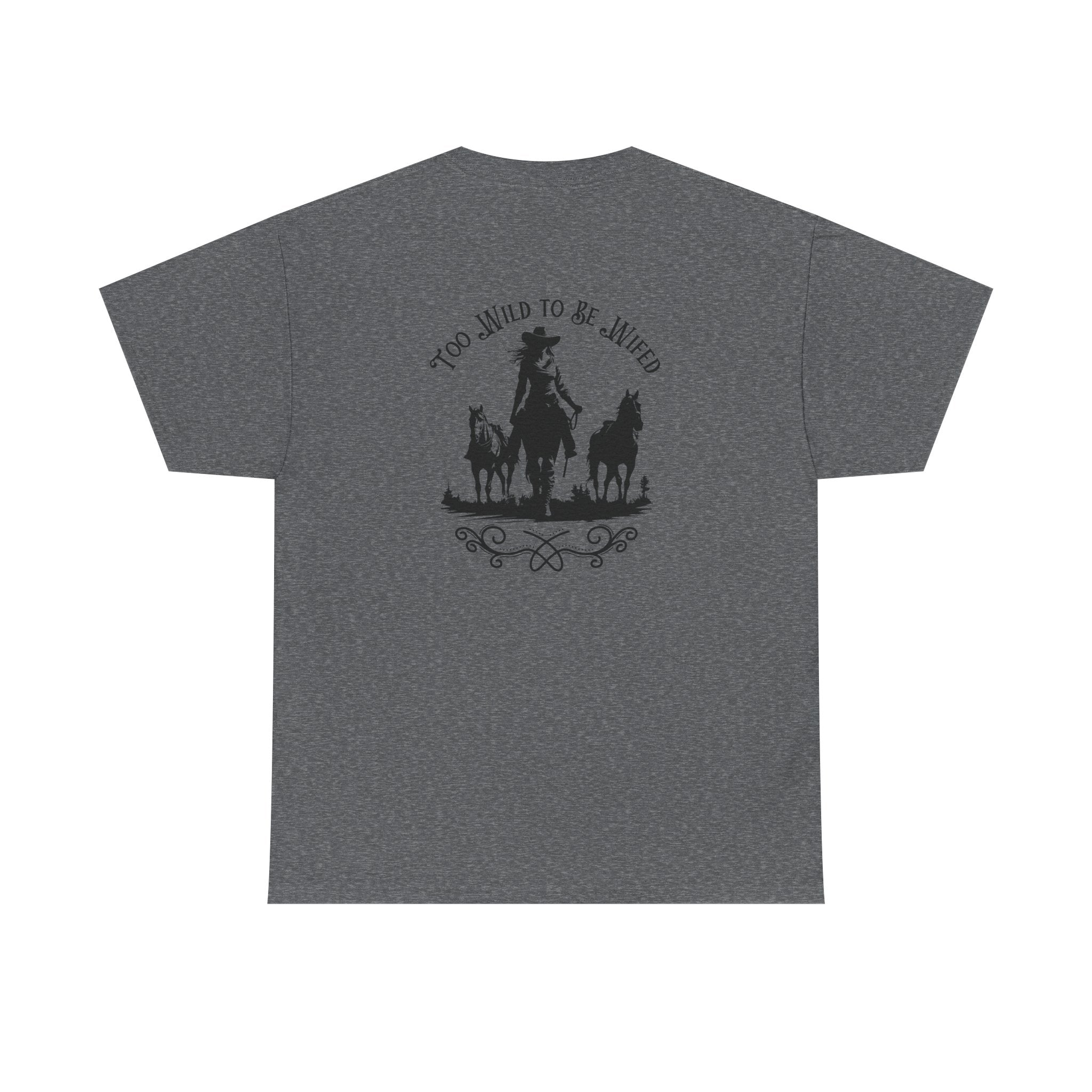 Cowgirl Riding Silhouette Unisex Tee -Too Wild- Wild West Feminist Logo