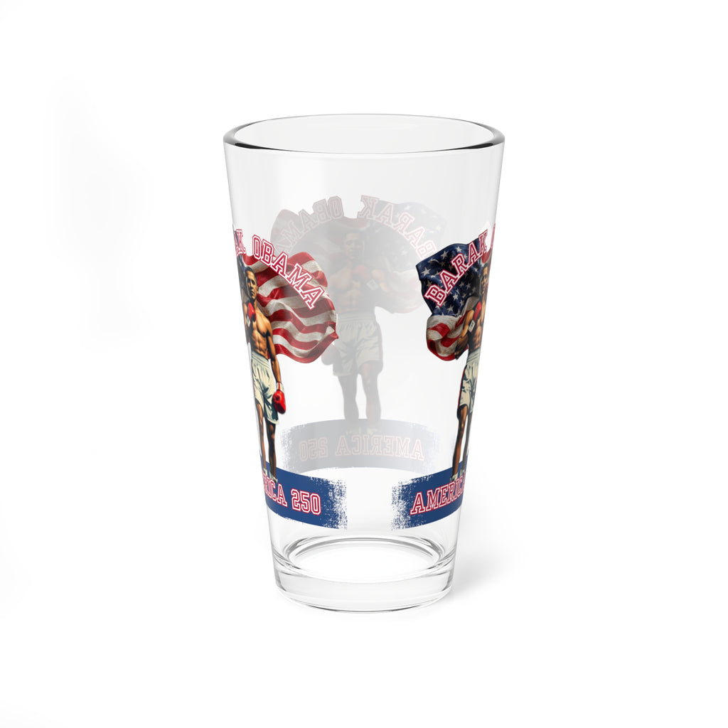 Barak Obama America's Greatest 16oz Mixing Glass — Patriotic Boxer Design