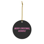 Santa Claus Merry Christmas Asshole Decoration, Double-Sided Print, Holiday Decor, Funny Xmas Gift, Ornamental Keepsake,