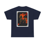Chinease New Year, Fire Horse Graphic Tee — Flaming Horse Illustration T-Shirt (Oriental Zodiac-inspired) black, and red
