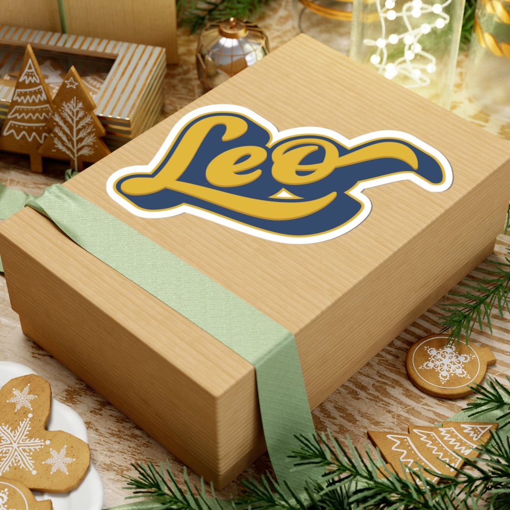 Leo Star Sign 70s Groovy Zodiac Sticker — Retro Star Sign Kiss-Cut