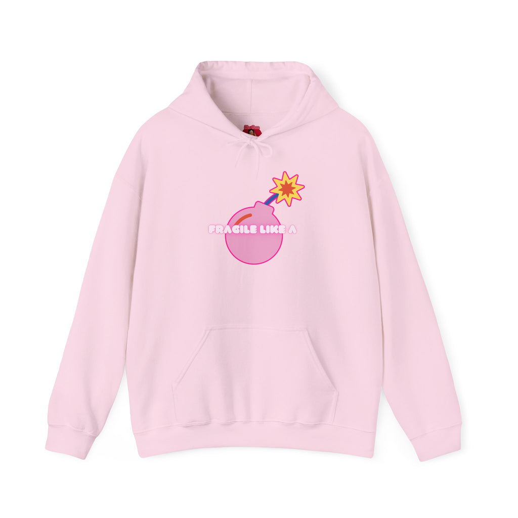Hooded Sweatshirt 'Fragile like a Bomb' Female Empowerment Y2K Design
