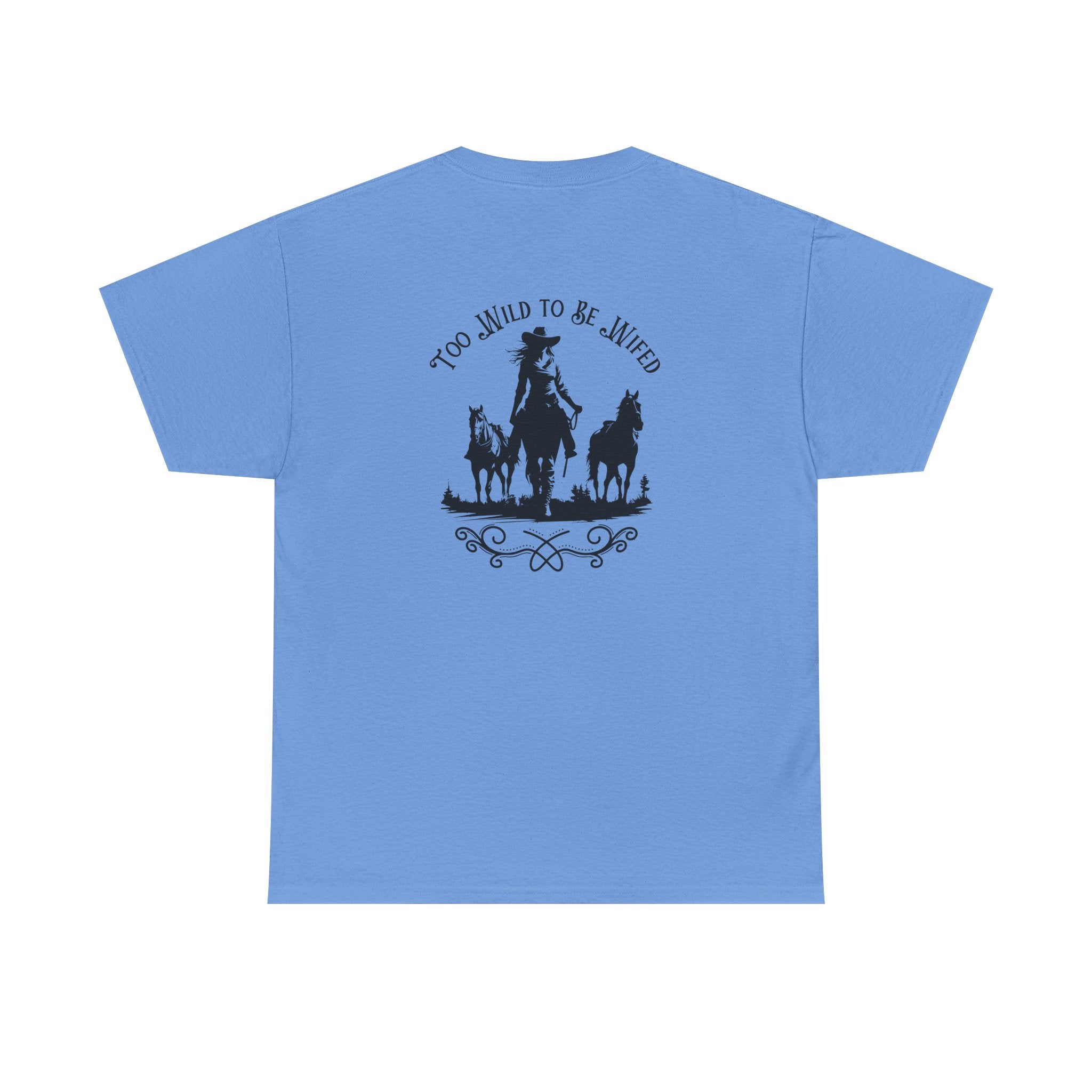 Cowgirl Riding Silhouette Unisex Tee -Too Wild- Wild West Feminist Logo