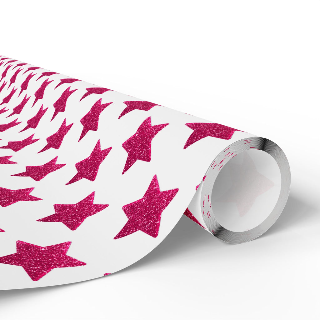 Wrapping Papers, Red Glitter Star Pattern Gift Wrap, Festive Minimalist Christmas Gift Wrap, Holiday Paper Roll, Sparkly Gift Wrap Sheets,