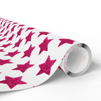 Wrapping Papers, Red Glitter Star Pattern Gift Wrap, Festive Minimalist Christmas Gift Wrap, Holiday Paper Roll, Sparkly Gift Wrap Sheets,
