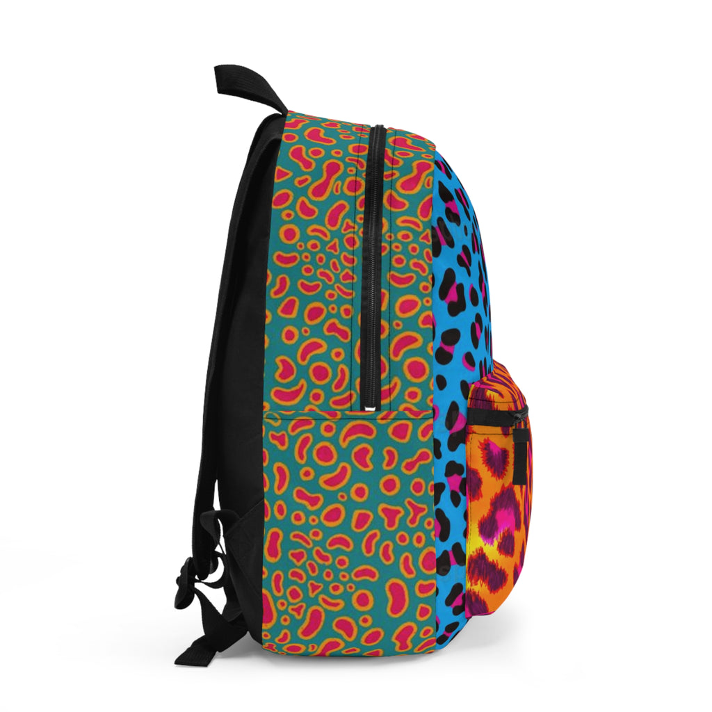 Vibrant Neon Leopard Print Backpack – Colorful Animal Print School Bag