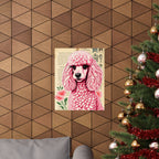 Whimsical Dog Art Print, Pink Poodle Poster, Cute Decor, Pet Lover Gift, Wall Art, Home Decoration
