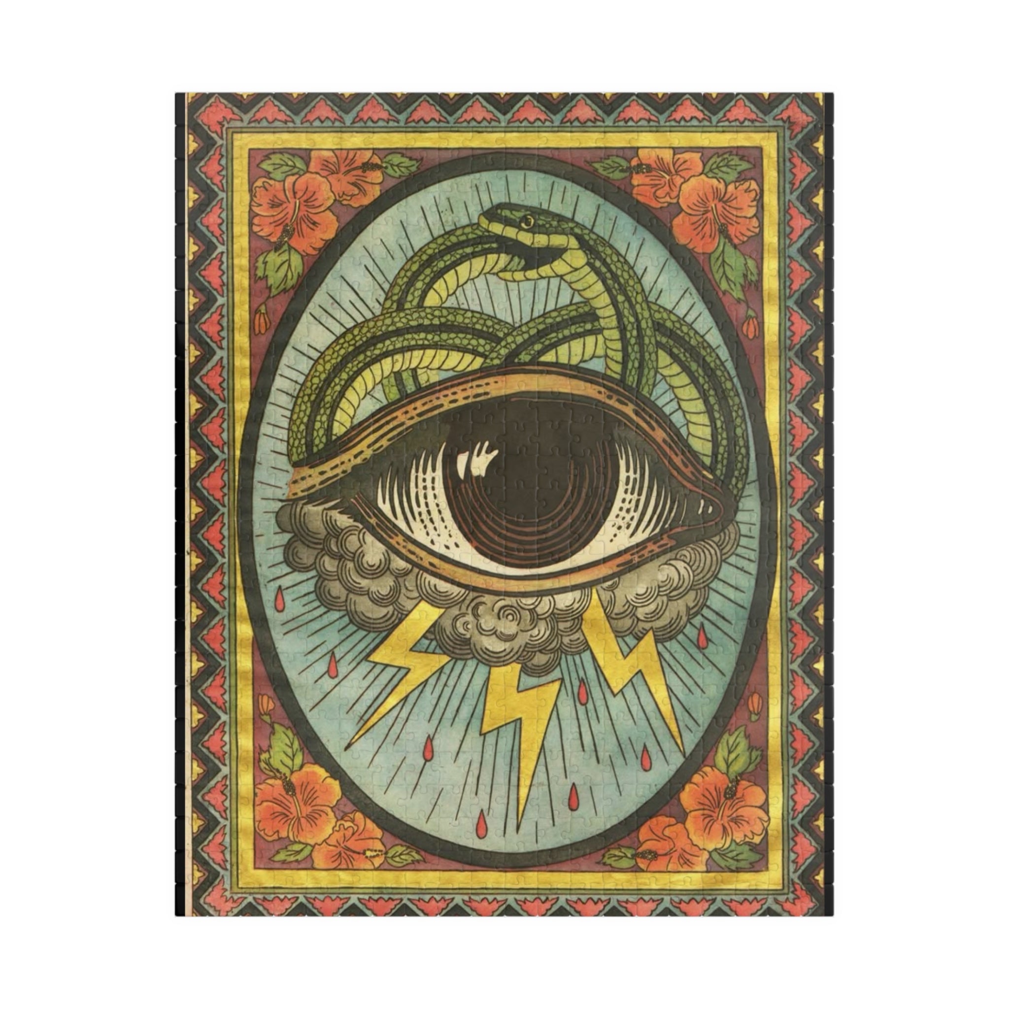 Vintage Art Puzzle - Eye & Lightning Design, Jigsaw Fun for Adults, Unique Gift for Family, Home Activity for All Ages, Mindful [...]