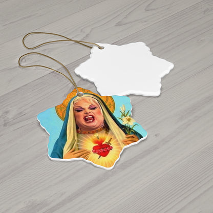 Saint Divine John Waters Film Star Funky Weird and Wonderful Christmas Tree Star Shaped Decoration, Holiday Gift, Quirky