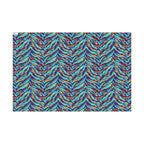 Gift Wrap Paper — Vibrant Blue & Teal Abstract Zebra Pattern