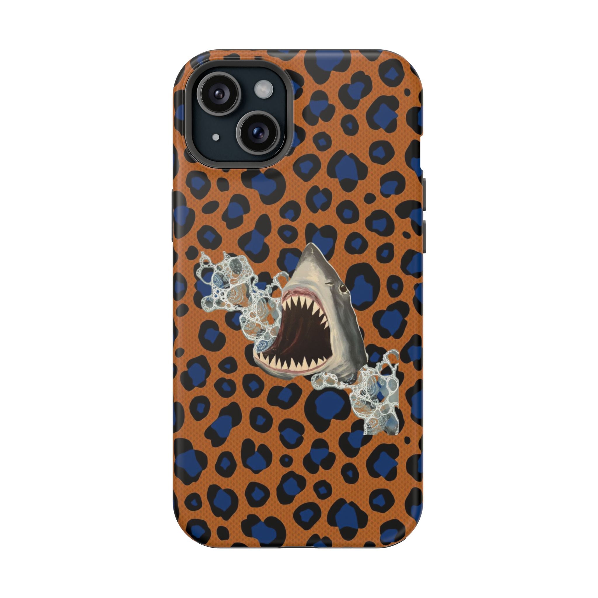 Shark Bite Leopard Print Phone Case — Magnetic Impact-Resistant
