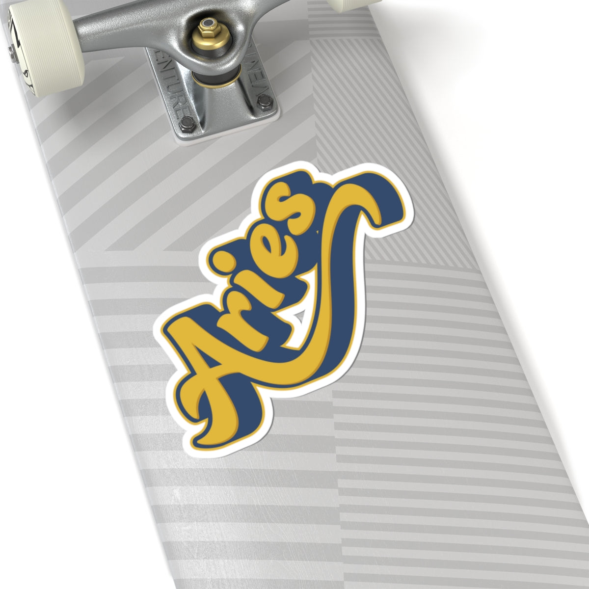 Aries 70s Groovy Zodiac Sticker — Retro Star Sign Kiss-Cut