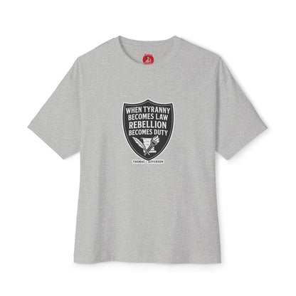 Rebellion Duty Boxy Tee | Unisex Oversized Tee, Statement Shirt, Graphic Tee, Casual Wear, Gift for Activists