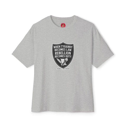 Rebellion Duty Boxy Tee | Unisex Oversized Tee, Statement Shirt, Graphic Tee, Casual Wear, Gift for Activists