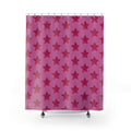 Pink Stardust Sweetheart Shower Curtain | Bright Retro Glam Star Pattern