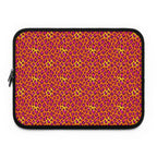 Pink Orange Leopard Print Laptop Sleeve — Bold Animal Print Protective Case