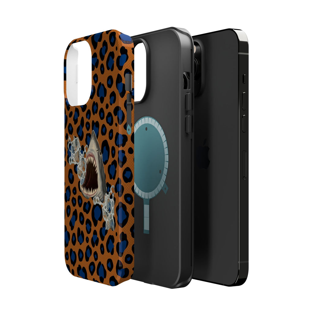Shark Bite Leopard Print Phone Case — Magnetic Impact-Resistant