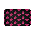 Pink Stardust Pop Bath Mat | Retro Glam Memory Foam | Matching Shower Curtain