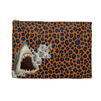 Orange and Blue Animal print Shark Bite AccessoryDark Ocean Makeup & Travel Zipper Bag 2 sizes! Low Brow Art, Pop Art makeup bag carry all
