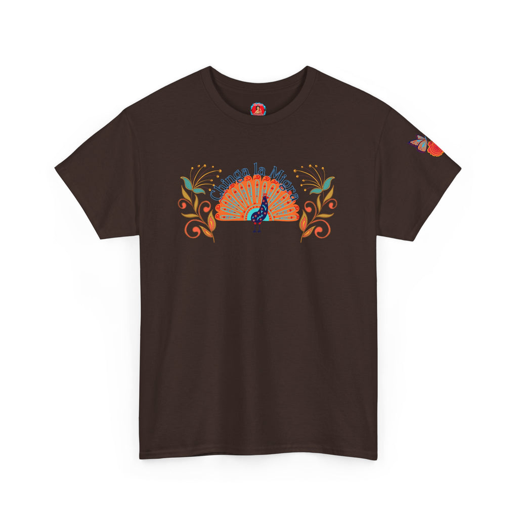 Peacock Sunset T-Shirt — Colorful Floral Folk Art Tee