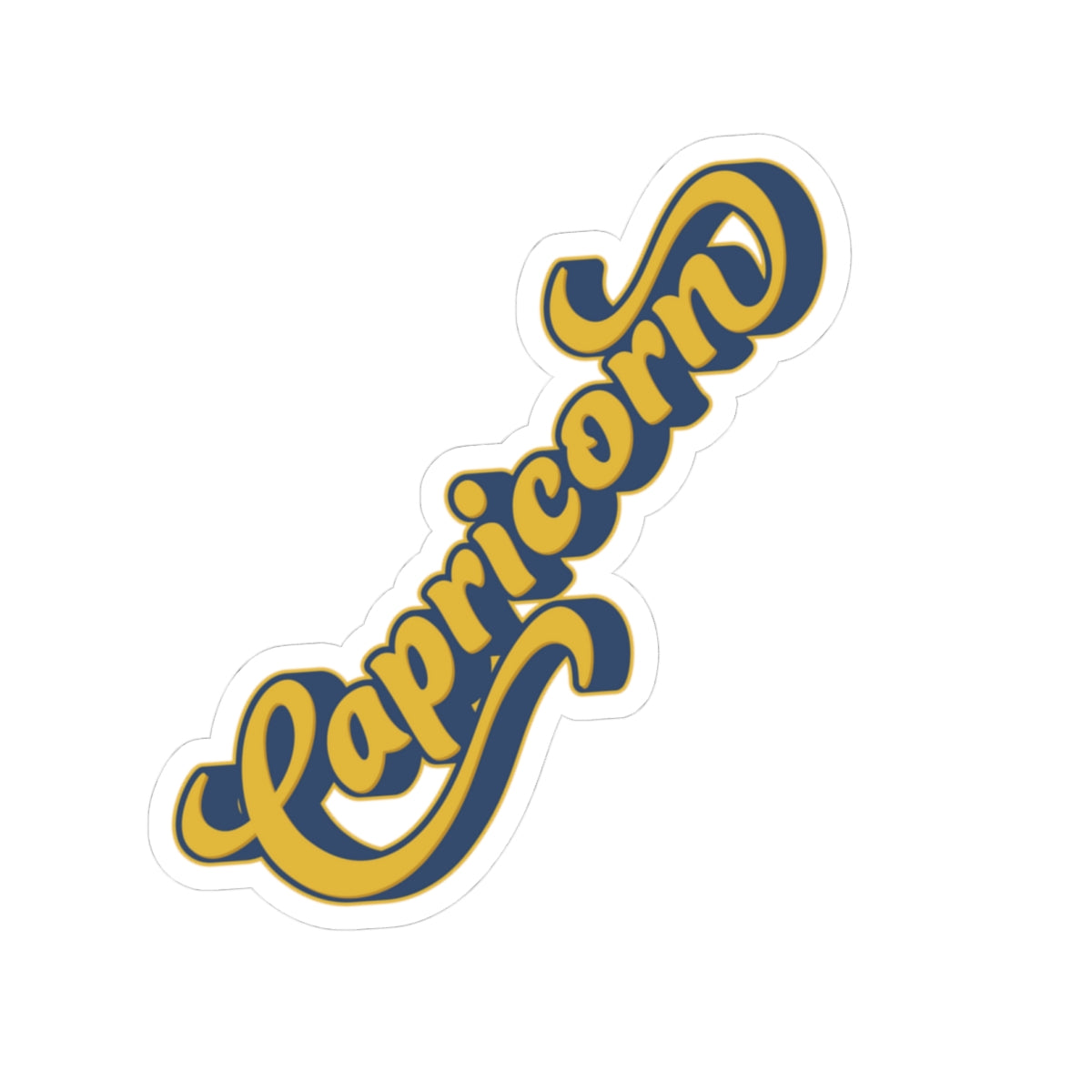 Capricorn 70s Groovy Zodiac Sticker — Retro Star Sign Kiss-Cut