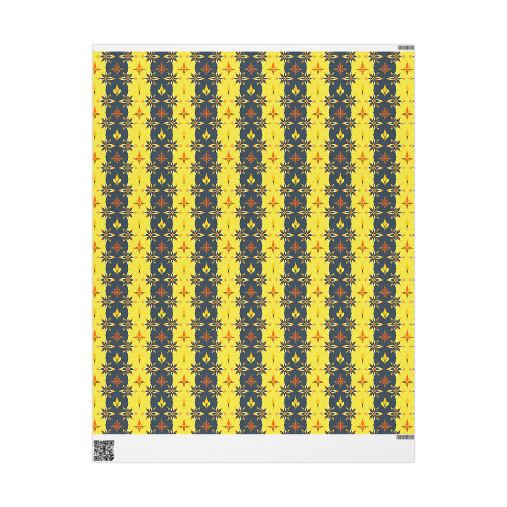 Wrapping Papers - Mid Century Modern Yellow and Black Striped Design