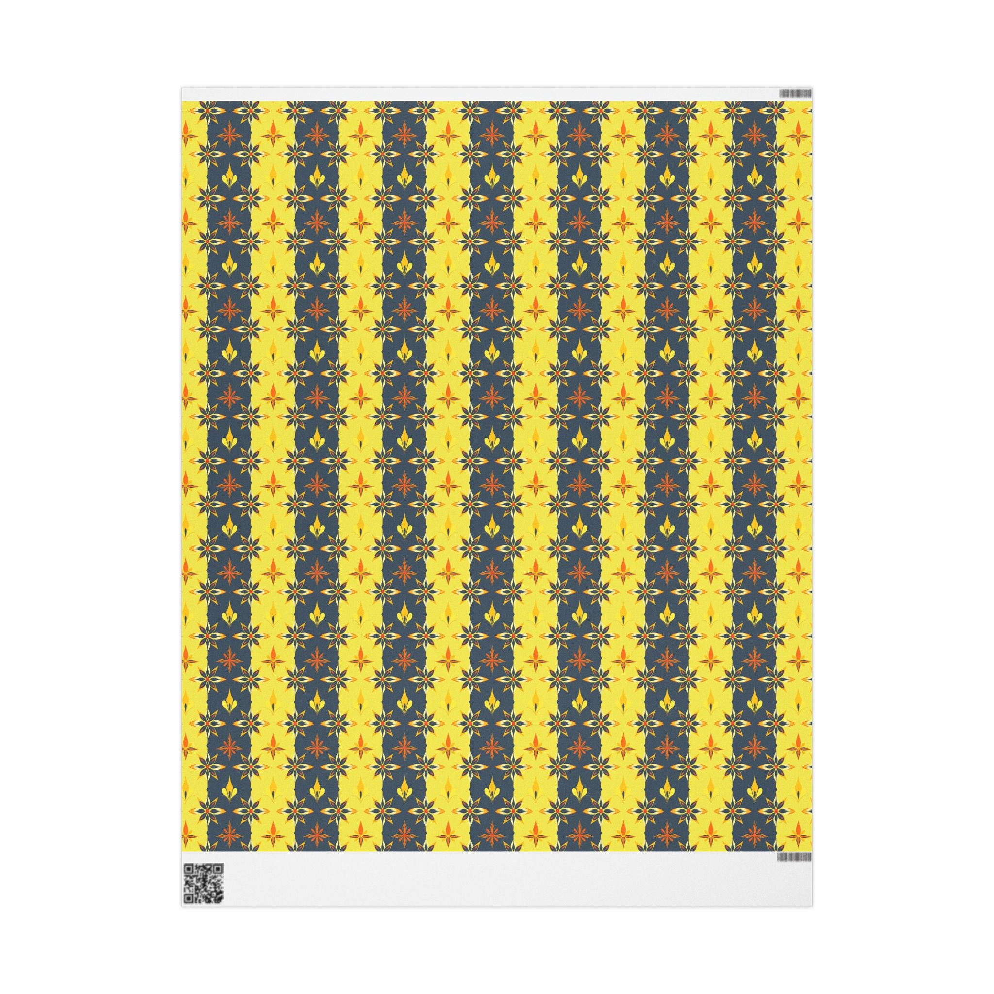Wrapping Papers - Mid Century Modern Yellow and Black Striped Design